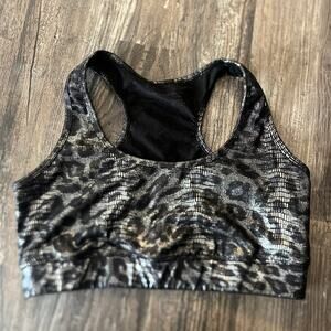 Metallic Printed Sports Bra